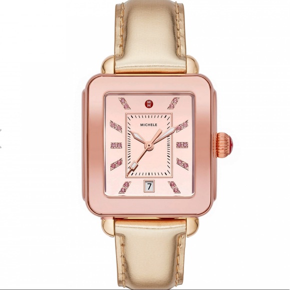 Michele Accessories - MICHELE Deco Sport High Shine Rose Gold Watch 36mm